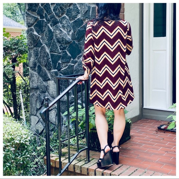 CHEVRON PRINT TUNIC DRESS - Picture 12 of 15